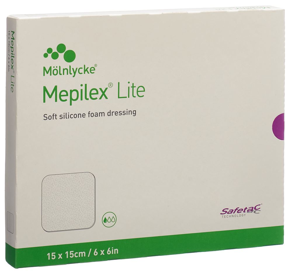 Mepilex Lite Absorptionsverband 15x15cm Silikon 5 Stk