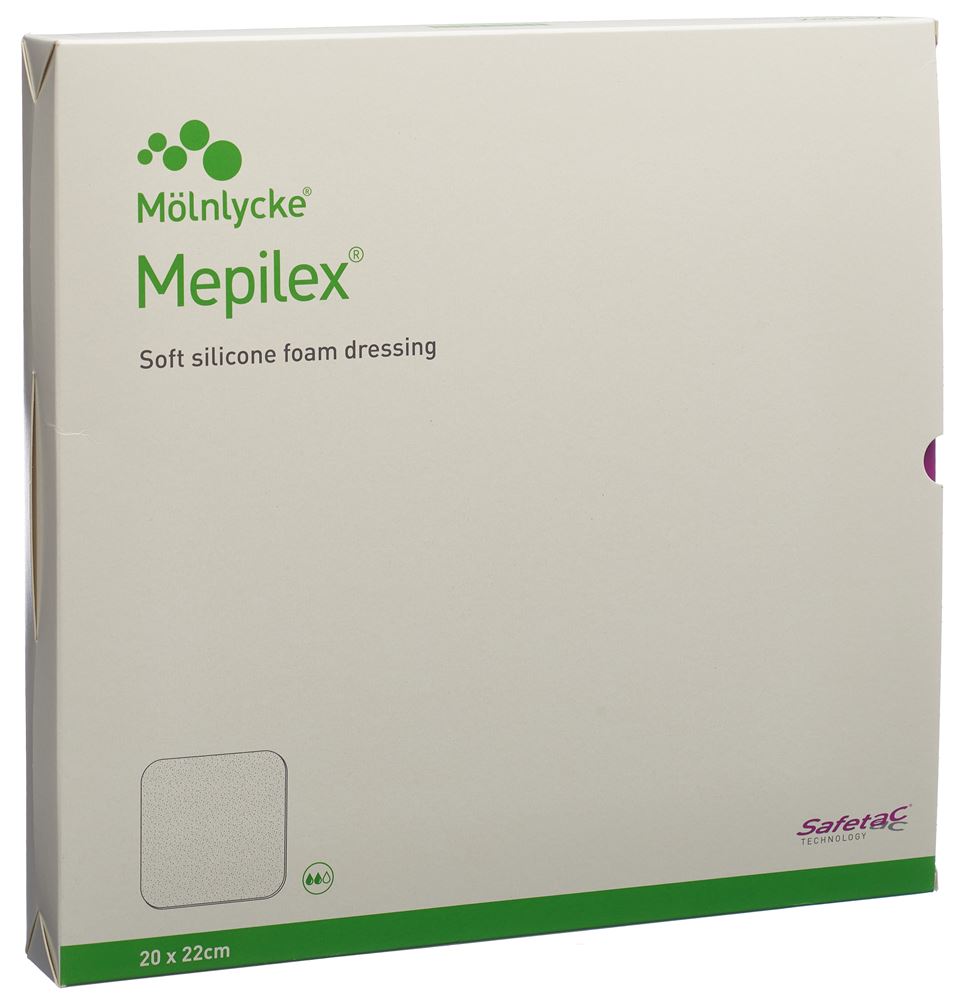 Mepilex Schaumverband Safetac 20x22cm Silikon 5 Stk
