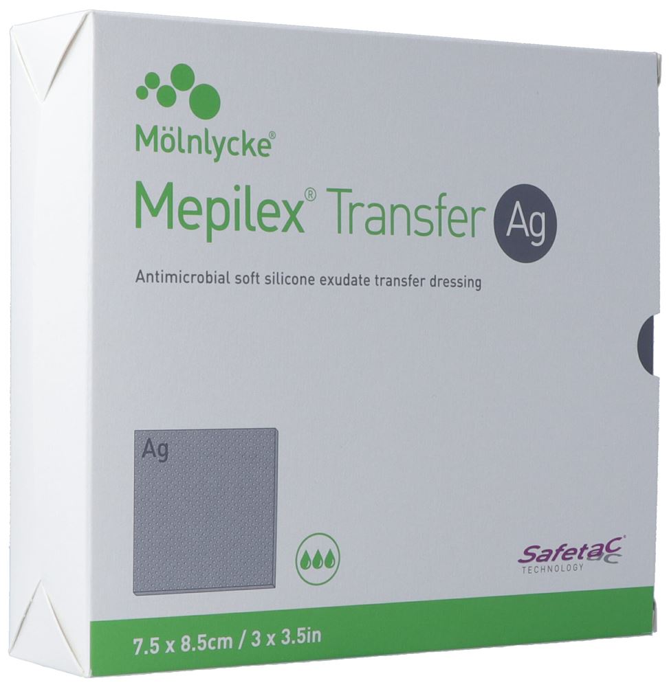 Mepilex Transfer Ag Drainageverband 7.5×8.5cm 10 Stk
