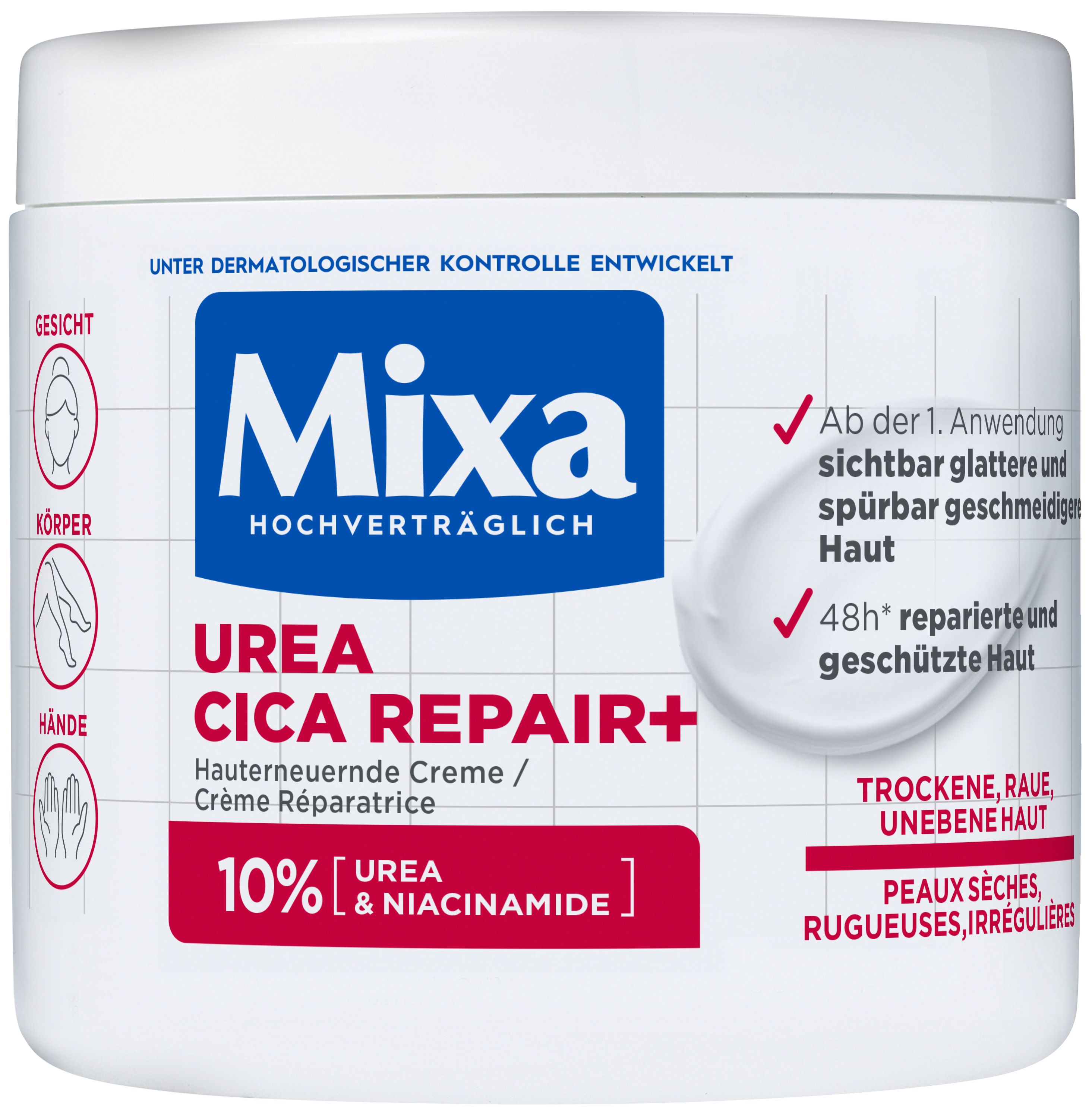 Mixa Urea Cica Repair Hauterneuernde Creme Gesicht Körper und Hände 400 ml