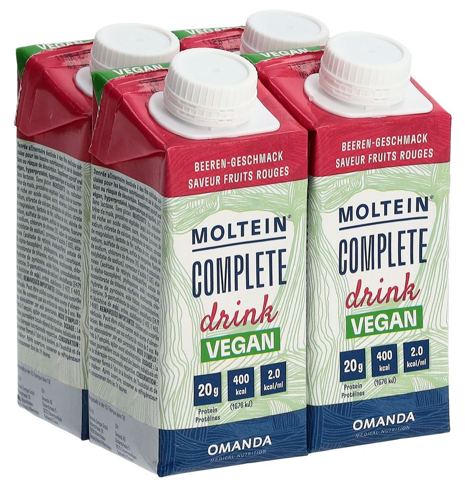 Moltein Complete Drink vegan Beeren 4 Tetra 200 ml