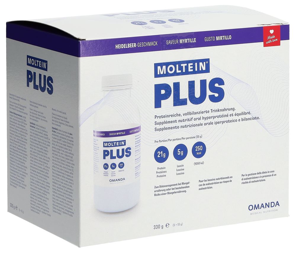 Moltein Plus 2.5 Heidelbeere 6 Fl 55 g