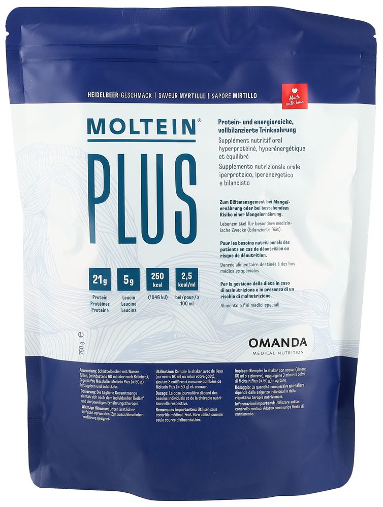 Moltein Plus 2.5 Heidelbeere Btl 750 g