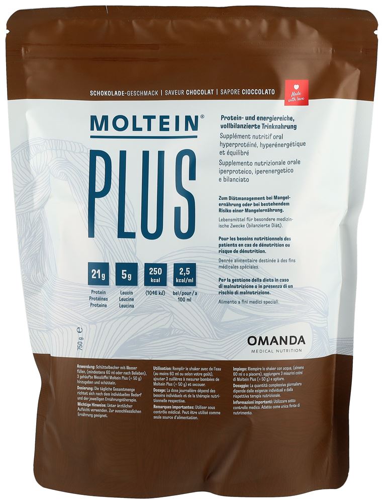 Moltein Plus 2.5 Schokolade Btl 750 g