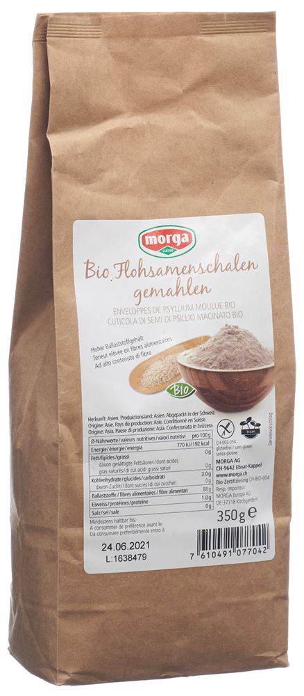 Morga Flohsamenschalen gemahlen glutenfrei Bio 350 g