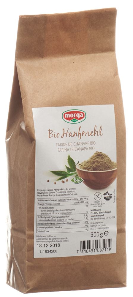 Morga Hanfmehl Bio glutenfrei Btl 300 g