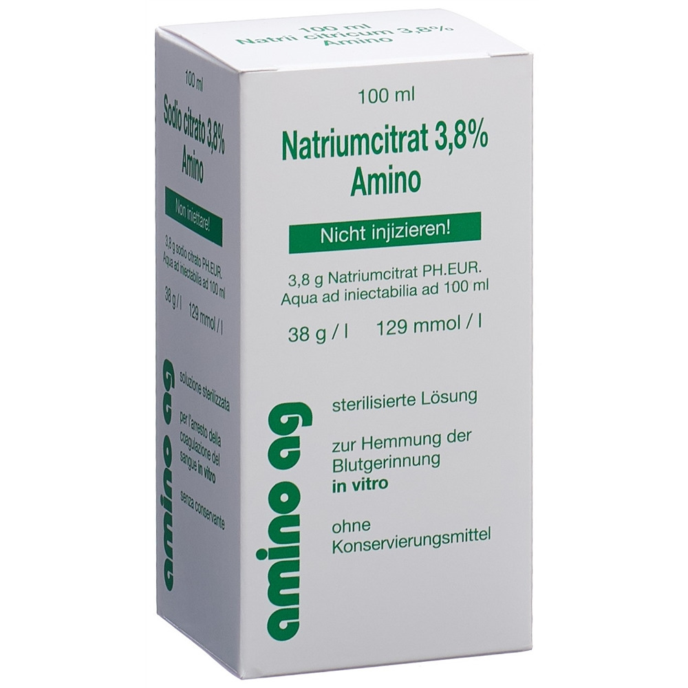 Natriumcitrat Amino Lös 3.8 % Durchstf 100 ml