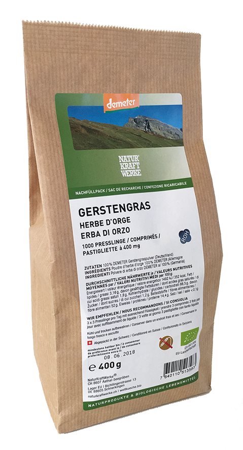 Naturkraftwerke Gerstengras Tabletten Demeter 1000 Stück
