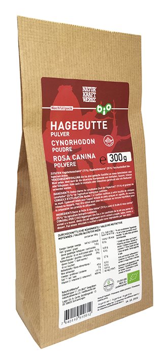 Naturkraftwerke Hagebutten Pulver Bio Nachfüllbeutel 300 G