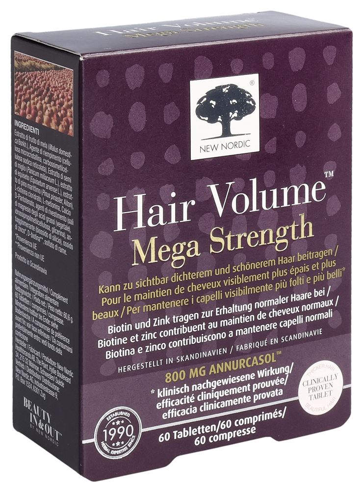 New Nordic Hair Volume Mega Strength Tabl Box 60 Stk