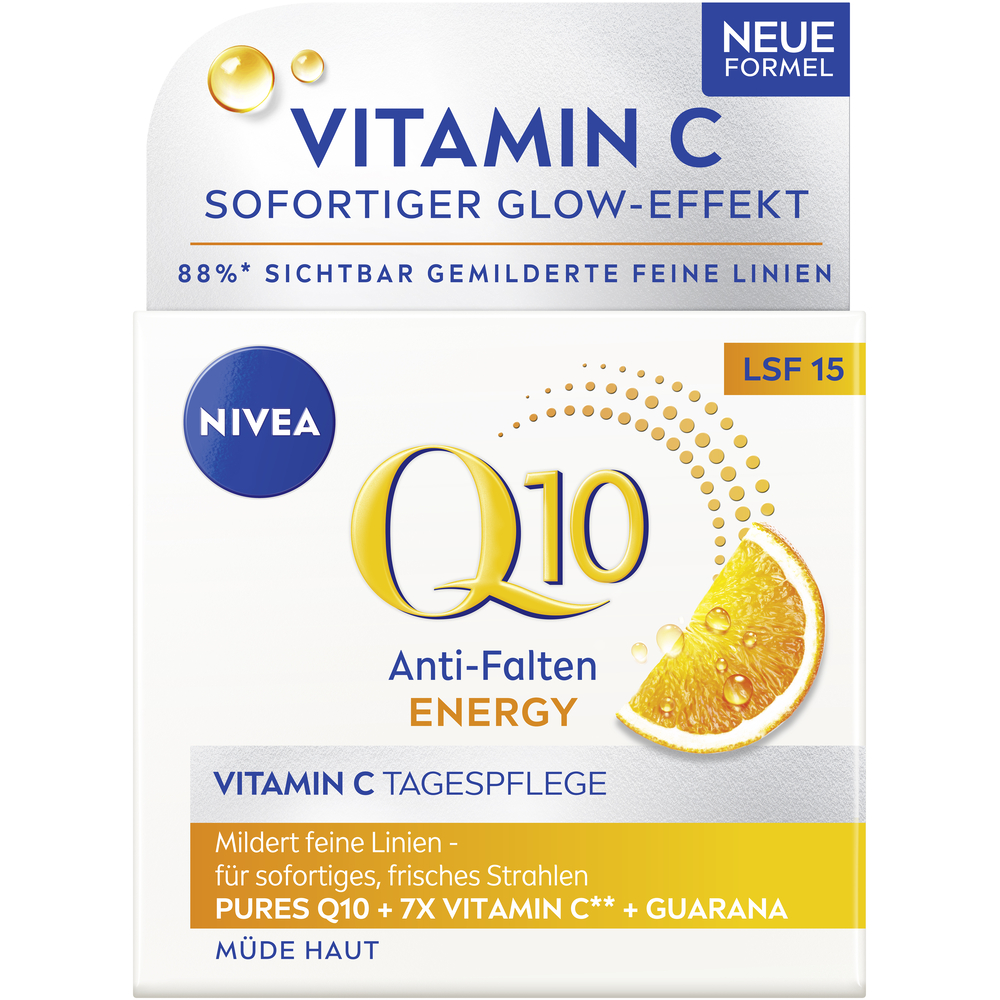 Nivea Q10 Energy Tagescreme Anti-Falten Lsf15 Topf 50 ml