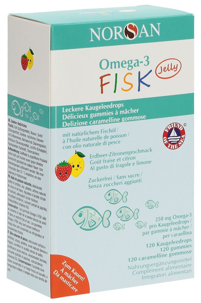 Norsan Omega-3 Fisk Jelly Blist 120 Stk