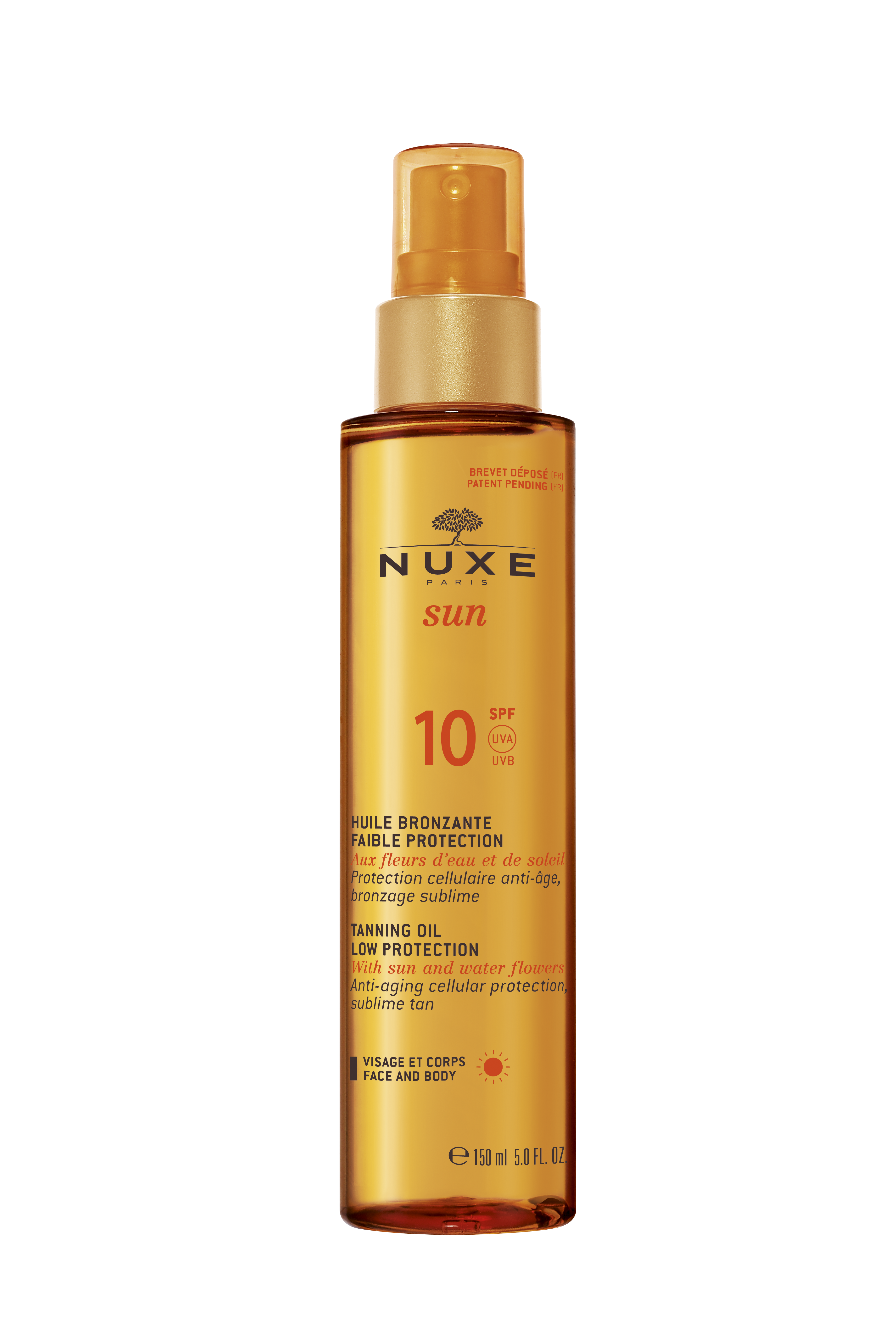 Nuxe Sun Huile Bronzante Visage & Corps Spf10 150 ml