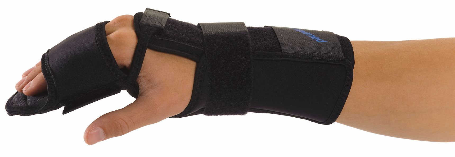 Omnimed Intrinsic Plus 4-Fingerschiene gepolstert M 15-17cm rechts schwarz