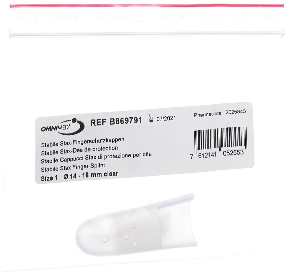 Omnimed Stax-Fingerschutzkappen Gr1 perforiert transparent