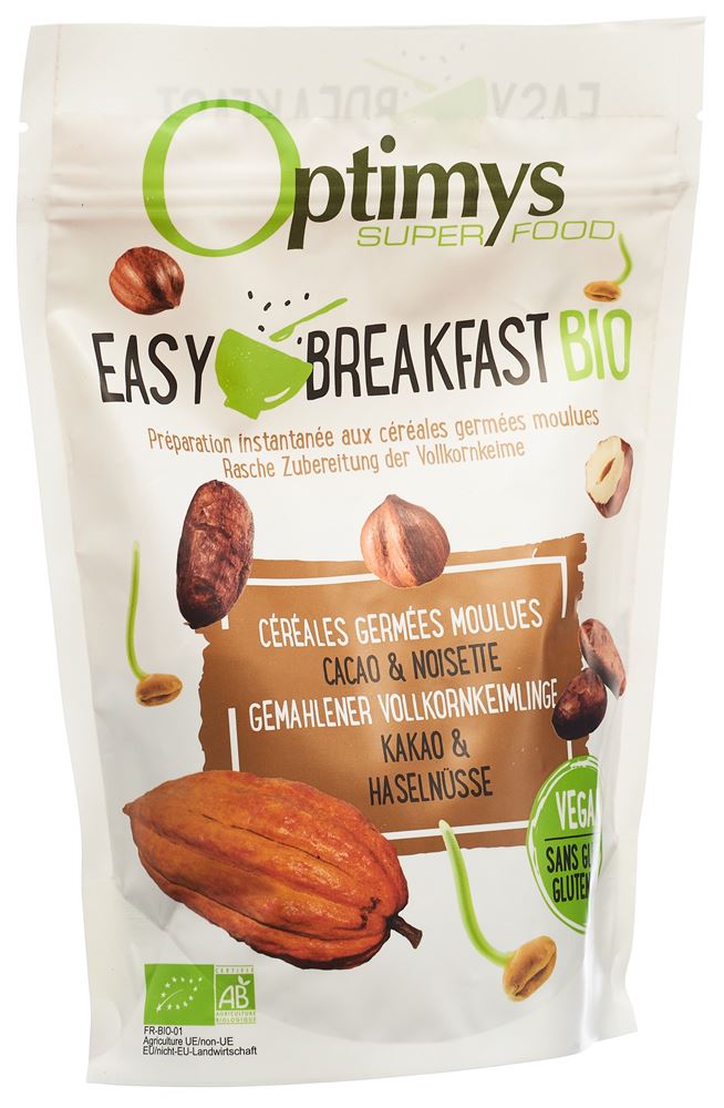 Optimys Easy Breakfast Kakao und Haselnüsse Bio Btl 350 g