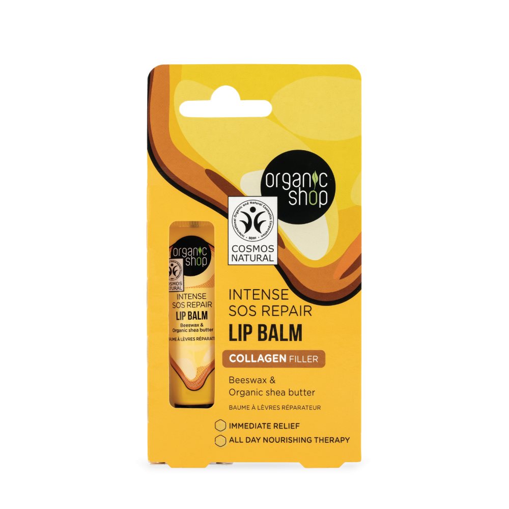 Organic Shop SOS Repair Intensiv-Lippenbalsam Bienenwachs und Sheabutter Tb 10 ml