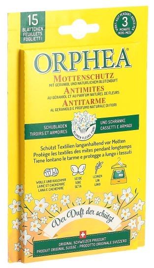 Orphea Mottenschutz Blätter Blütenduft 12 Stück + 3 Stück Aktion