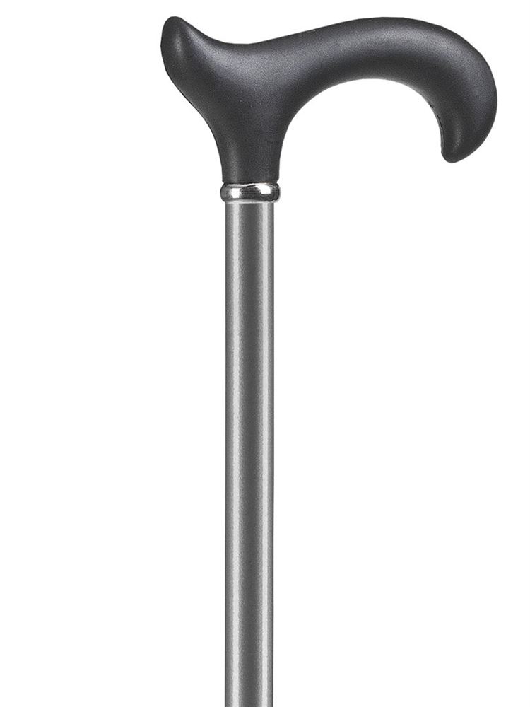 Ossenberg Metallstock metallic grau 75-96cm -100kg mit Derbygriff schwarz