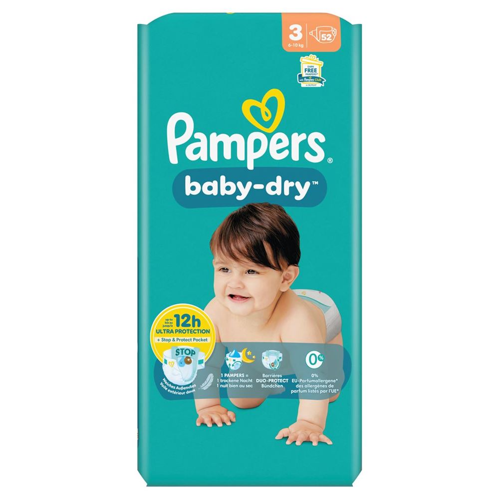 Pampers Baby Dry Gr3 6-10kg Midi Vorteilspack 52 Stk
