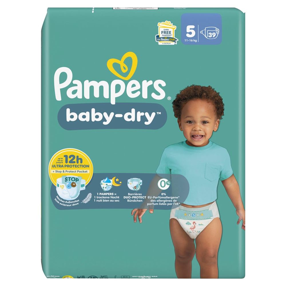 Pampers Baby Dry Gr5 11-16kg Junior Sparpack 39 Stk