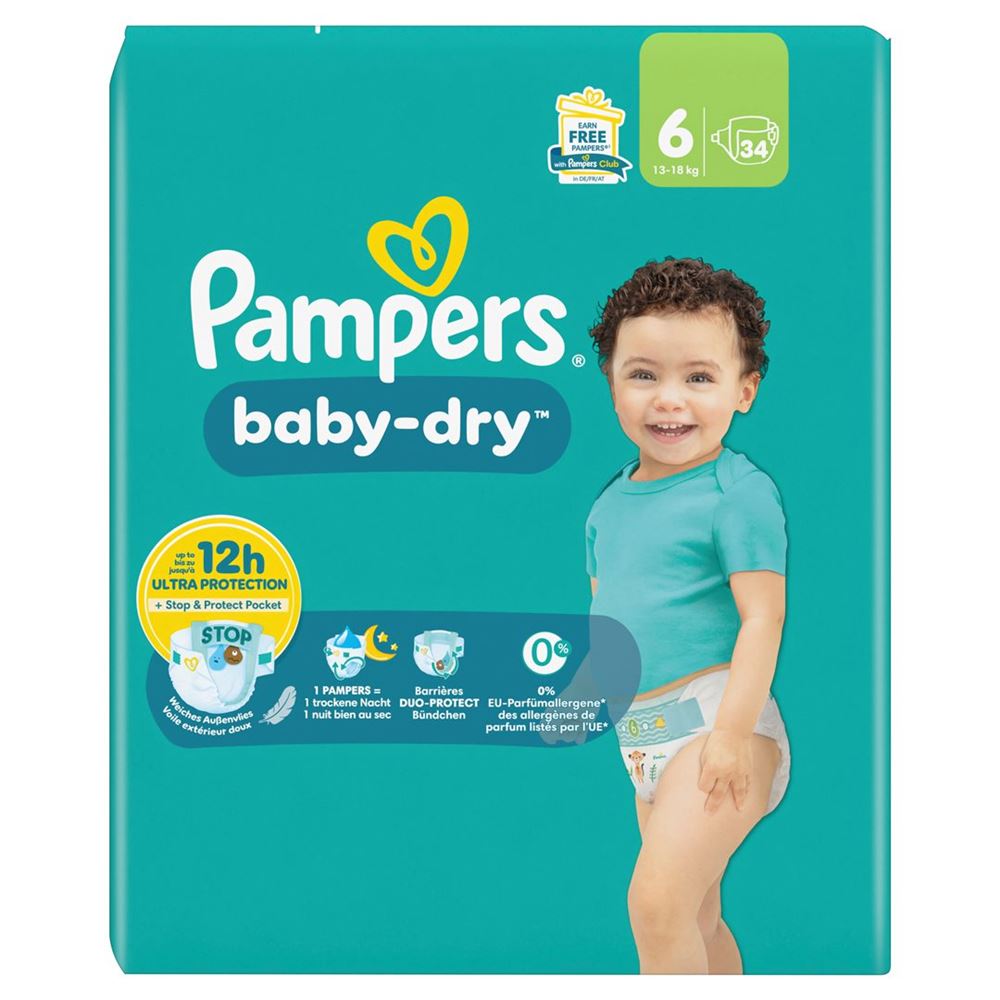 Pampers Baby Dry Gr6 13-18kg Large Sparpack 34 Stk