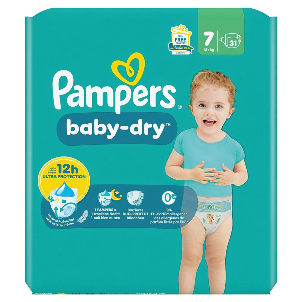 Pampers Baby Dry Gr7 15+kg Large Sparpack 31 Stk