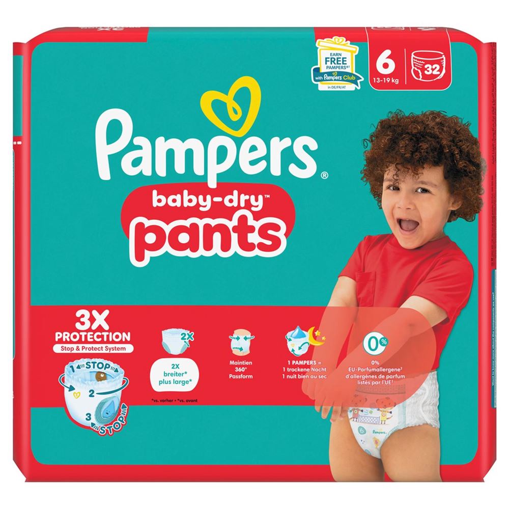Pampers Baby Dry Pants Gr6 14-19kg Extra Large pack économiq 32 Stk