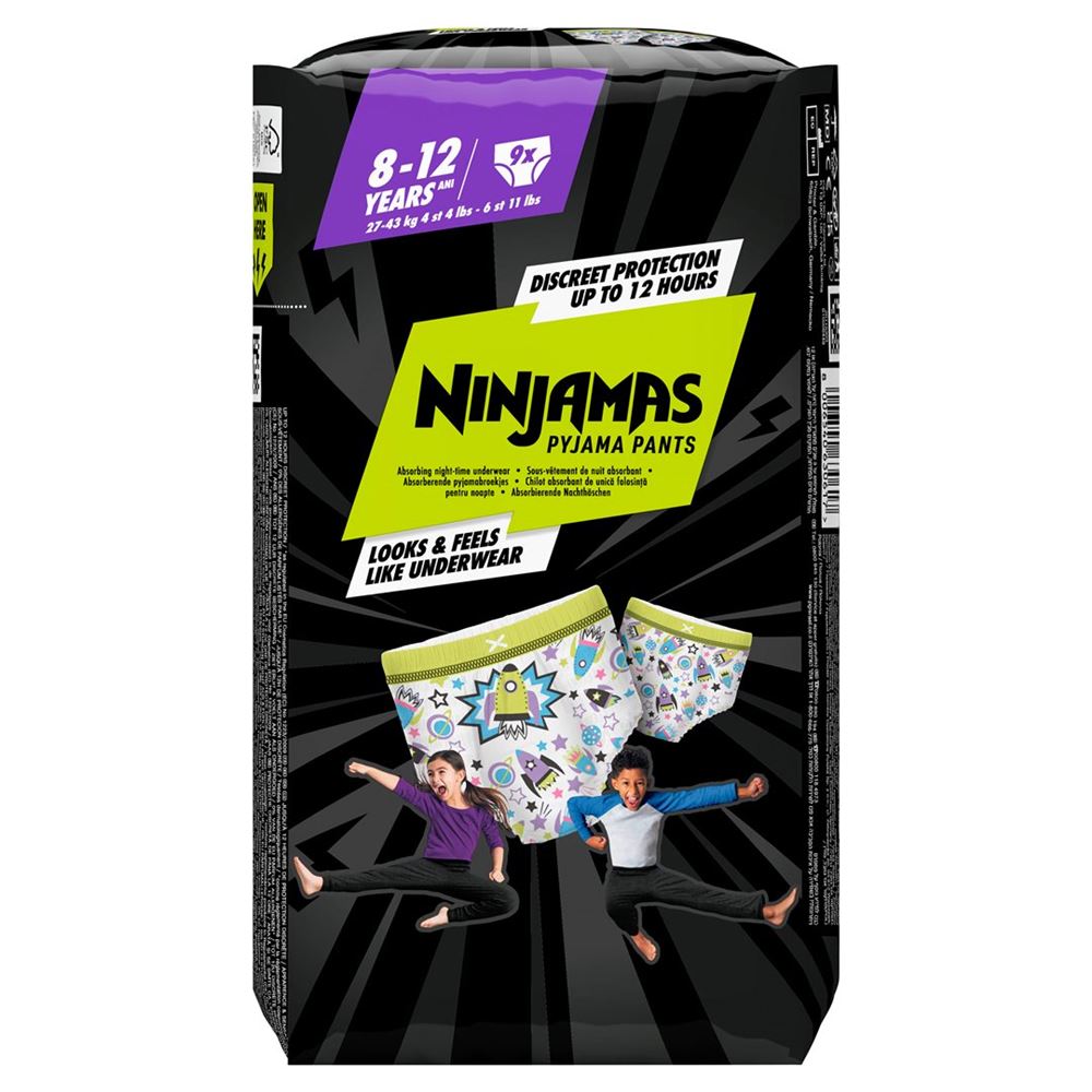 Pampers Ninjamas Pyjama Pants für Jungs 8-12 Jahre 9 Stk