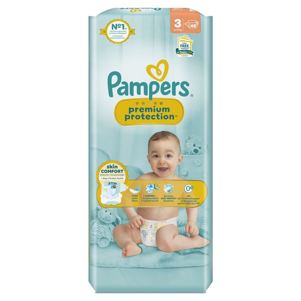 Pampers Premium Protection Gr3 6-10kg Midi Vorteilspack 48 Stk