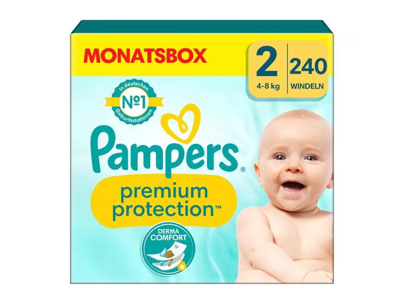 Pampers Premium Protection New Baby Gr2 4-8kg Mini Monats Box 240 Stk