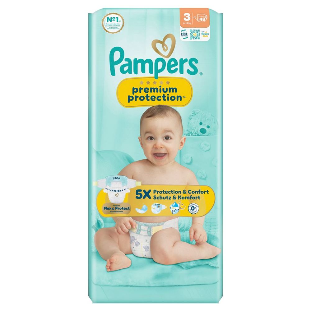 Pampers Premium Protection New Baby Gr3 6-10kg Midi Sparpack 48 Stk