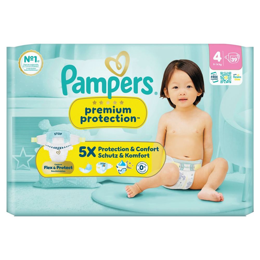 Pampers Premium Protection New Baby Gr4 9-14kg Maxi Sparpack 39 Stk