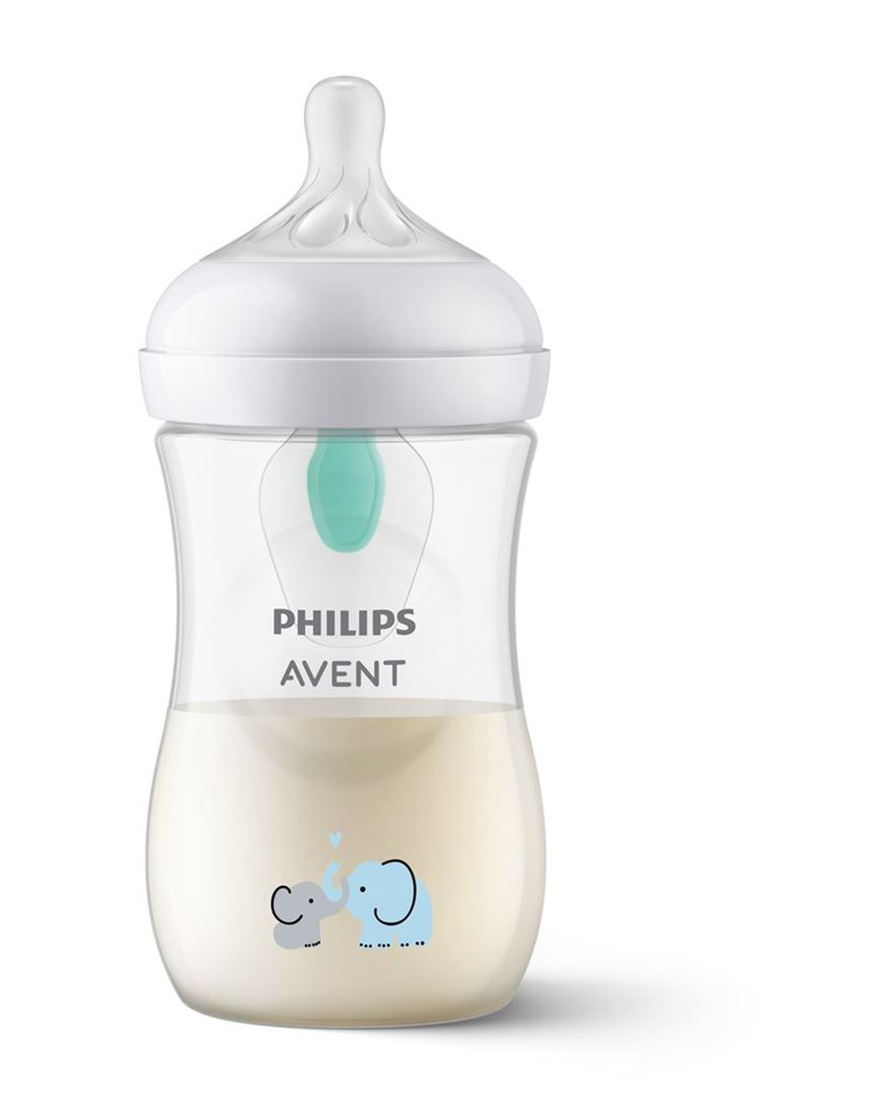Philips Avent Natural Response Babyflasche mit Airfree Ventil 260ml 3-6M Elefanten
