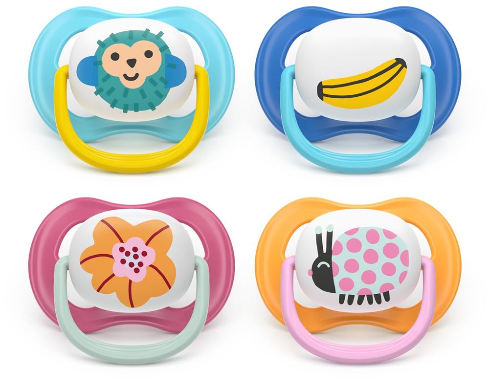 Philips Avent Schnuller Ultra Air Collection 6-18 Monate Affe/Banane/Blume/Käfer Mixed Pack 2 Stk