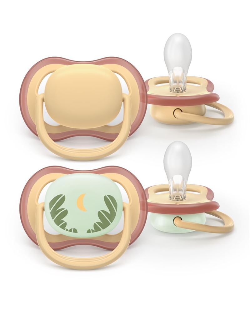 Philips Avent Schnuller Ultra Air Day & Night 0-6 Monate Colours of nature beige-rosa/beige-Mond 2 Stk