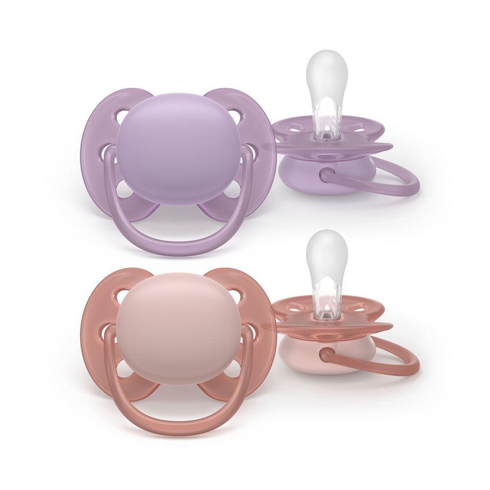 Philips Avent Schnuller Ultra Soft 6-18 Monate lila/rosa 2 Stk