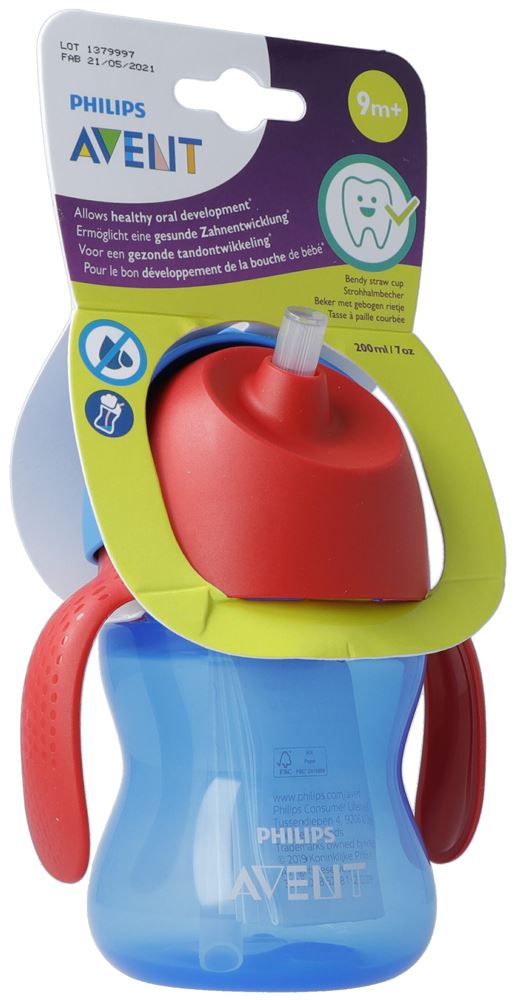 Philips Avent Strohhalm-Becher 200ml Boy blau