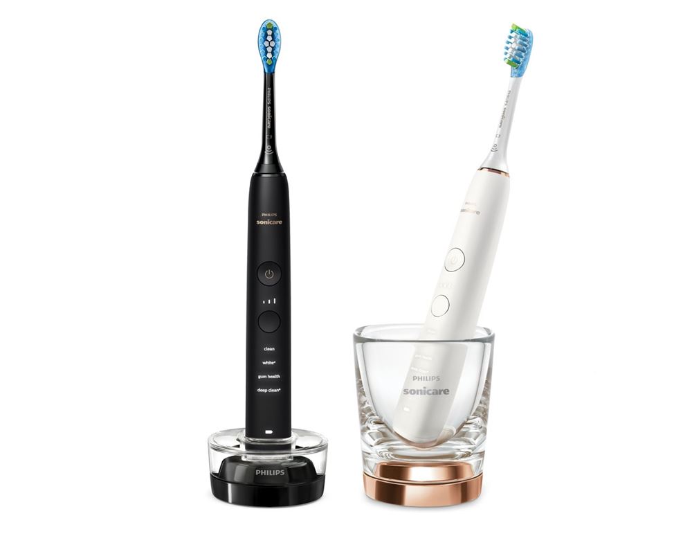 Philips Sonicare DiamondClean 9000 elektrische Schallzahnbürste Hx9914/57 Duopack schwarz & roségold
