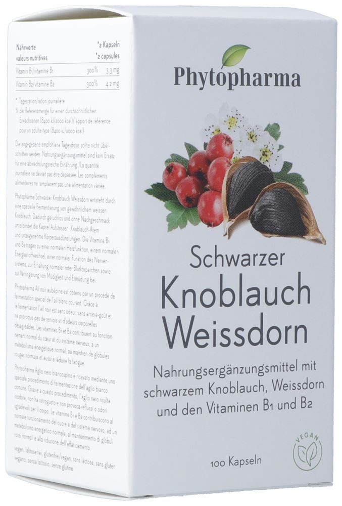 Phytopharma Schwarzer Knoblauch Weissdorn Kaps Ds 100 Stk