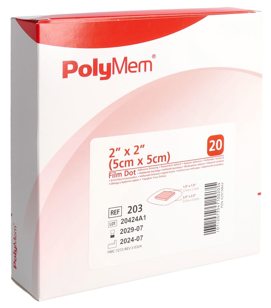 PolyMem Adhesive Film Dressing 5x5cm 20 Stk