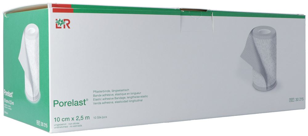 Porelast Pflasterbinde 10cmx2.5m hautfarbig 10 Stk