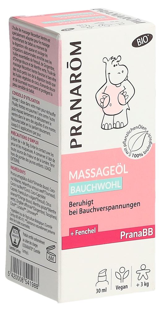 Pranarom PranaBB Massageöl Bauchwohl Bio Eco Fl 30 ml