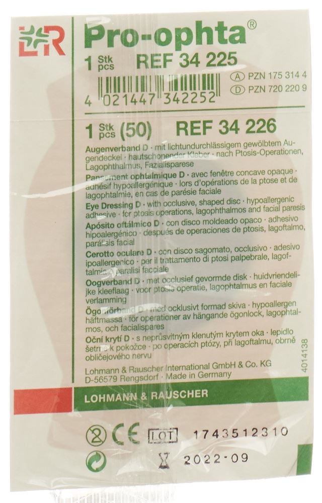 Pro-ophta Augenverband D lichtdicht hautfarbig
