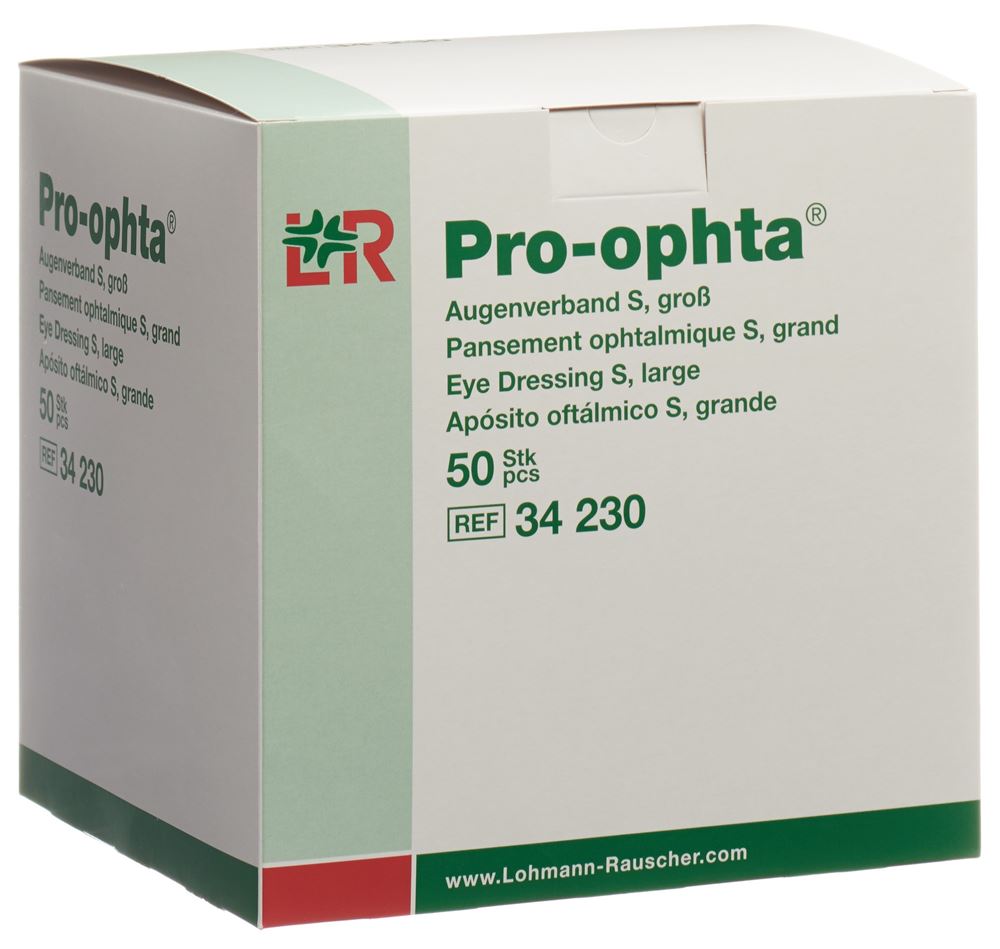 Pro-ophta Augenverband S gross durchsichtig 50 Stk