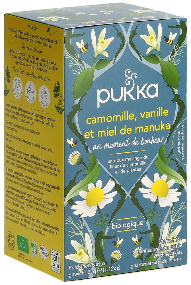 Pukka Camomille Vanille & Miel De Manuka Thé Bio Beutel 20 Stück