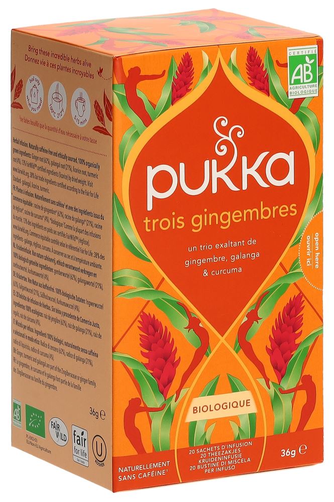 Pukka Trois Gingembres Thé Bio Beutel 20 Stück