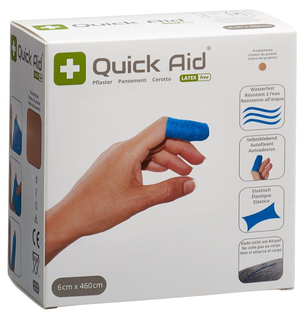 Quick Aid Pflaster 6x460cm Latexfrei hautfarbig