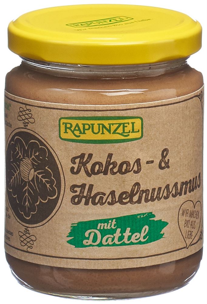 Rapunzel Kokos-Haselnussmus mit Dattel Glas 250 g