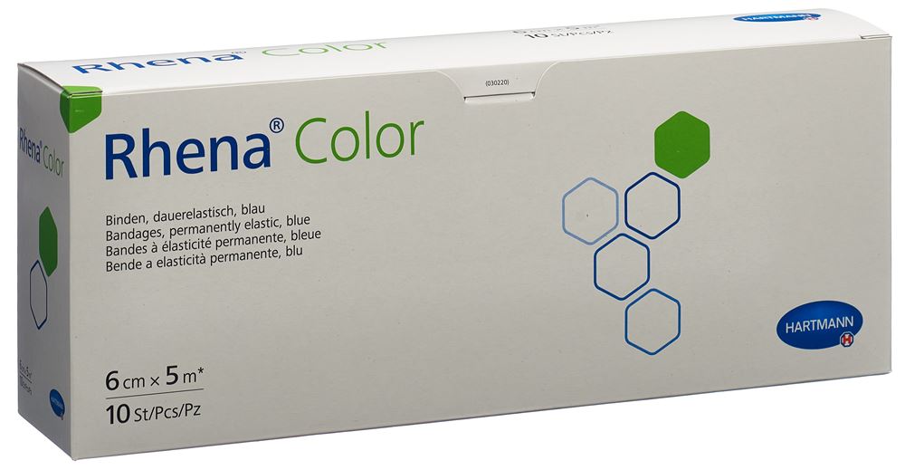 Rhena Color Elastische Binden 6cmx5m blau offen 10 Stk
